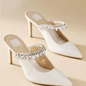 Dolce Vita White Satin Keli Crystal Heel